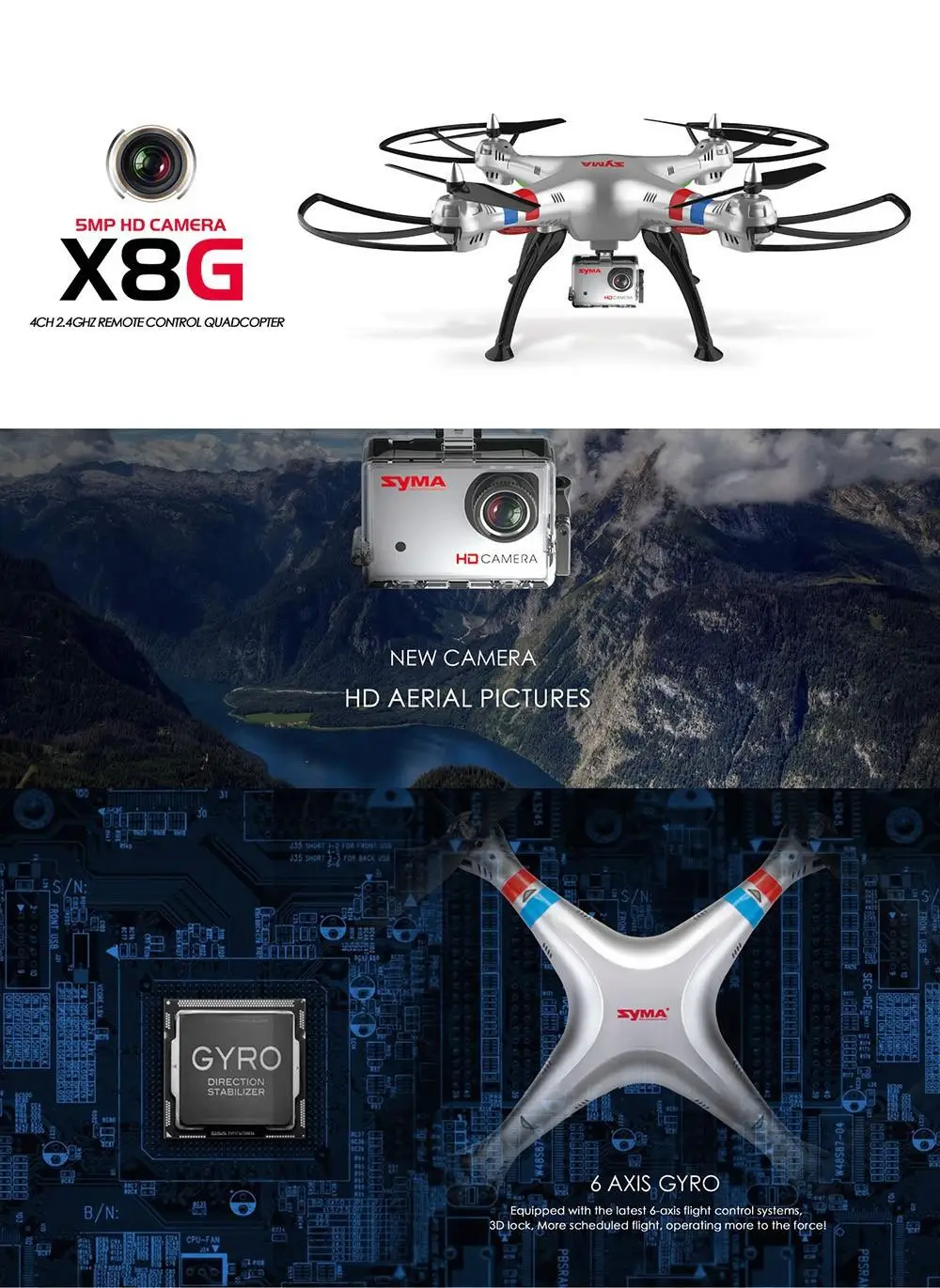 SYMA X8G Модернизированный Квадрокоптер SYMA X8 X8C Дроны с камерой HD 5MP Безголовый режим RC вертолет Квадрокоптер Дрон с камерой