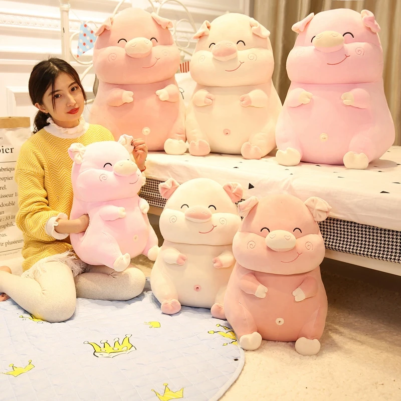 Dorimytrader Cuddly Cute Soft  Fat Pink Pig Plush Doll Big Stuffed Cartoon Piggy Toy Animal Pillow for Girl Gift Decoration 24inch 60cm DY50062 (9)