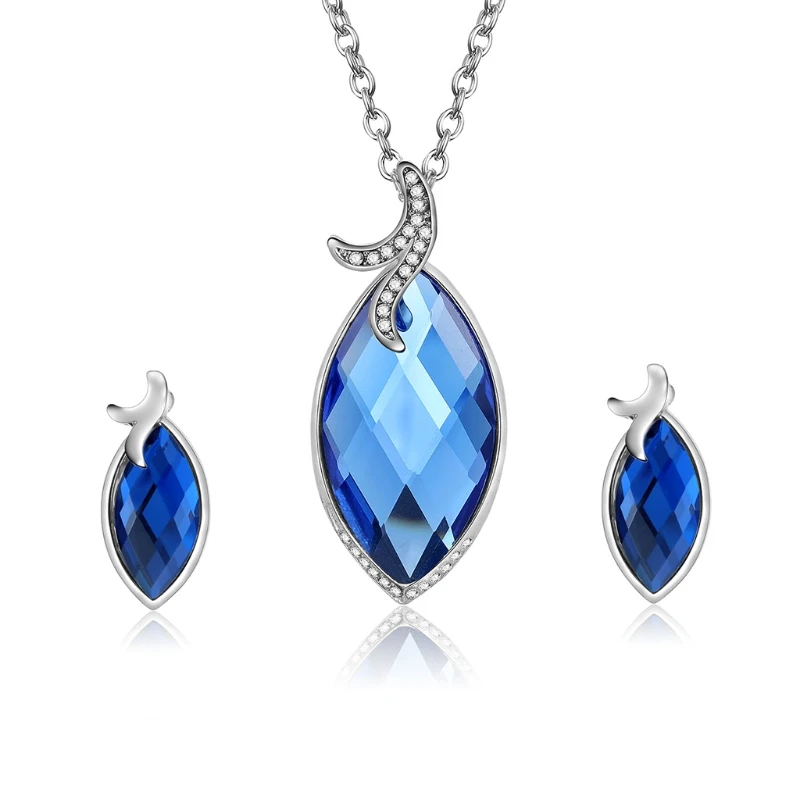 1 Set Necklace Earrings Bride Wedding Women Jewelry Luxury