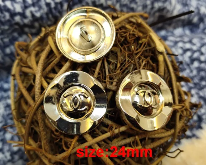 NO21 Size24mm silver 10 шт. Новая высококачественная металлическая стеклянная жемчужная куртка с пуговицами аксессуары пальто свитер рубашка кнопка 15 мм - Цвет: NO21 Size24mm silver