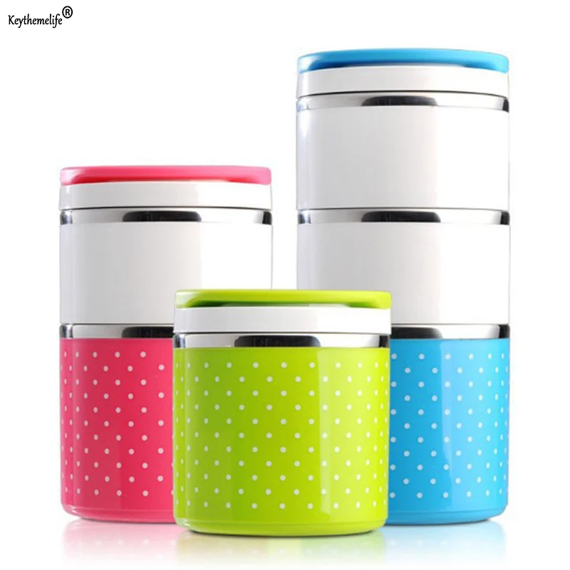 

Portable Stainless Steel Lunch Boxes Bento Box Candy Color Thermos For Food Containers Lunch Box Dinnerware 1D