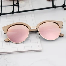 BOBO BIRD Women Sunglasses Polarized Wood Sun Glasses Retro Pink Gold Lens Glasses UV400 Gafas de sol