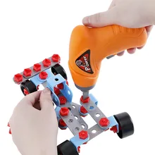 Детский набор создателя электрическая детская дрель питания раннее развитие ребенка пластиковая электрическая токарная гайка строительный блок игрушки для мальчиков винт