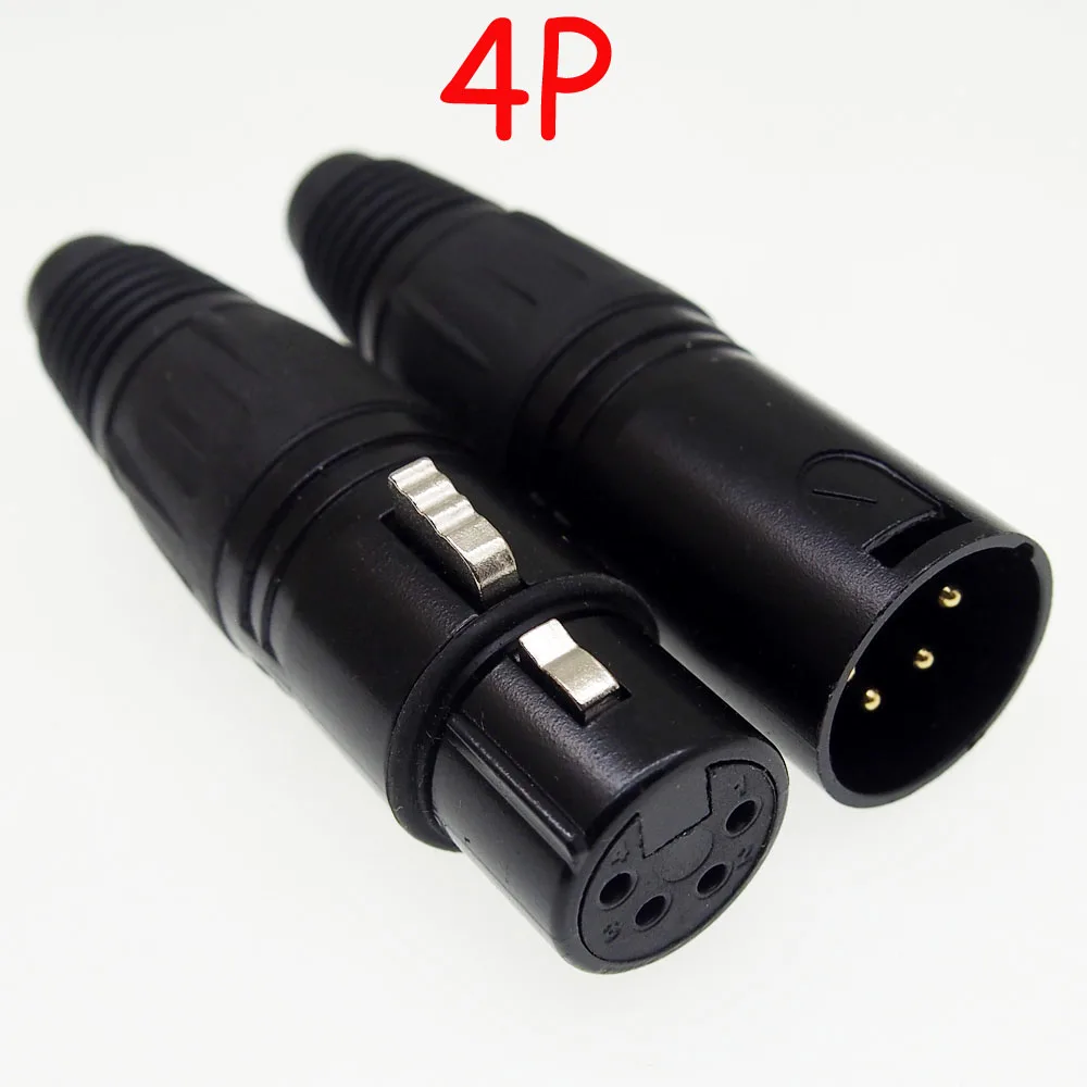 

2pair Copper Pin Gold Plated 4-core or 5-core Canon plug Mixer plug Microphone plug 4P 5P XLR Canon Connector