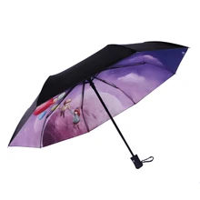 Солнцезащитный черный женский зонтик, женские зонты, автоматический Анти УФ зонтик, женский складной зонтик, складной зонтик