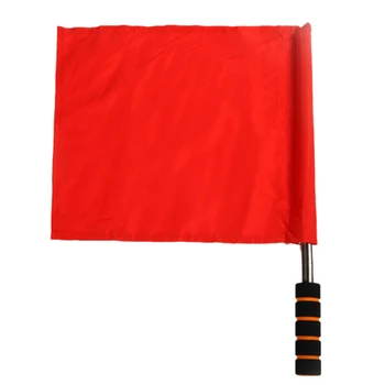 

1Pc Professioanl Athletic Handheld Command Flag Stainless Steel Referee Flag Track And Field Signal Flag 4 Color Choose