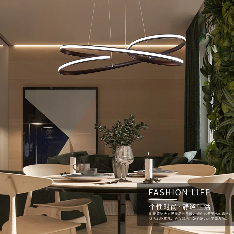 modern led pendant lights for dining living Kitchen room Black/Brown Aluminum Pendant lamp lamparas modernas Fixtures 2018 new