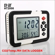 RZ Digitale CO2 Monitor Analizzatore di 9999ppm Rilevatore di Gas di Biossido di Carbonio di Temperatura Misuratore di Umidità Relativa Igrometro HT2000