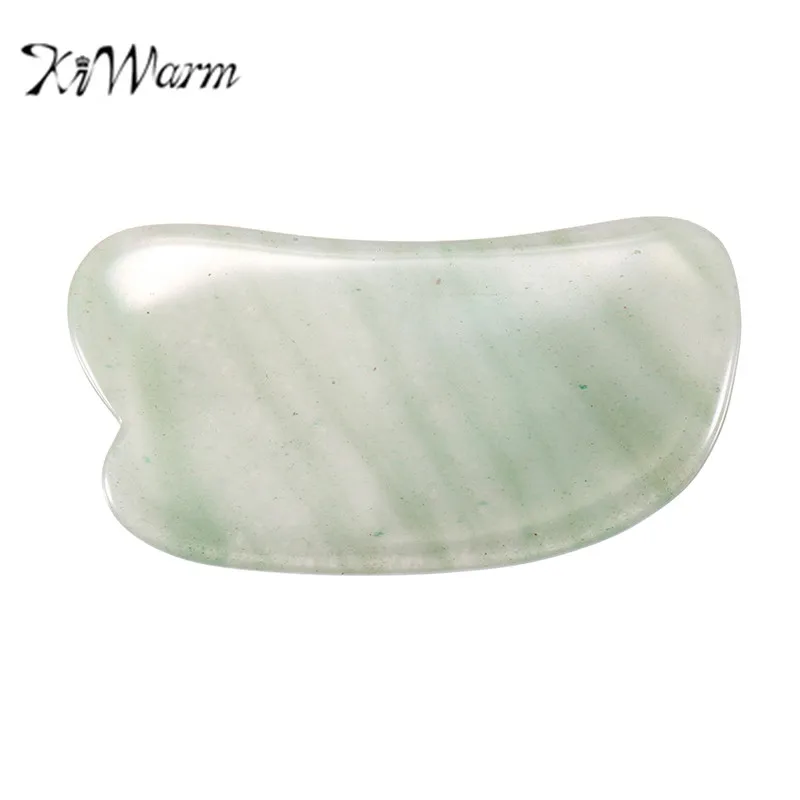 KiWarm натуральный Gua Sha доска камень зеленый нефрит Guasha лечение Иглоукалывание Массаж Инструмент тело лицо расслабляющий для красоты здоровья драгоценный камень