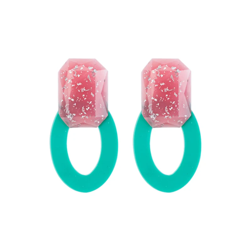 

GuanLong Dropshipping Two-tone Geometric Acrylic Stud Earrings Wholesale
