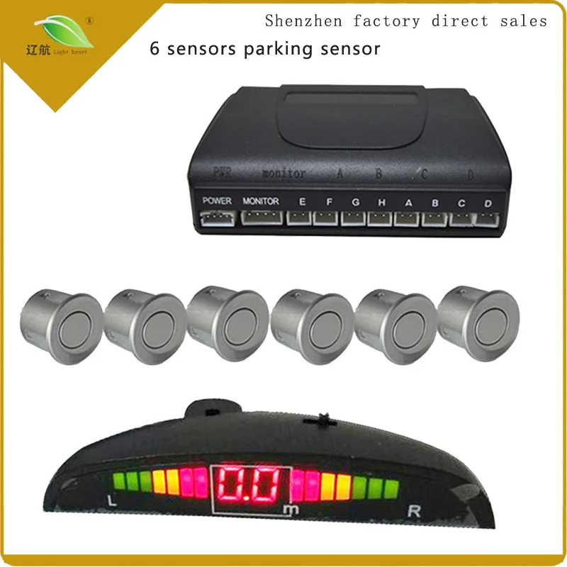 Light heart 1 Set Car Led Parking Sensor 3 Colors Parktronic Display 6