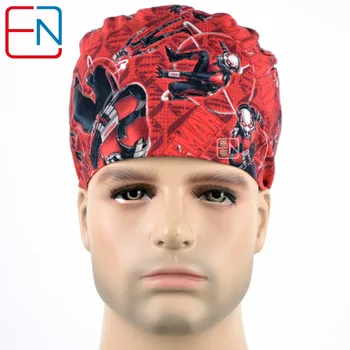 

Hennar brand top quality medical caps,100% cotton with size suit for men scrub caps in red 2 sizes for choice footprint