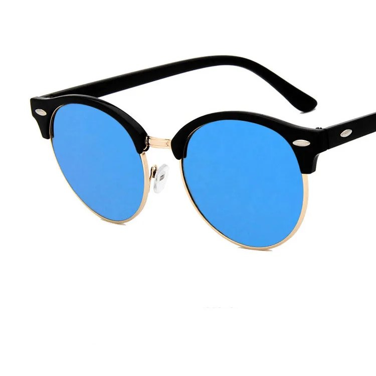 Zonnebril Dames солнцезащитные очки для женщин и мужчин, круглые винтажные Ретро солнцезащитные очки, фирменный дизайн, Hombre Oculos De Sol Feminino G89 - Цвет линз: Bright BK.BU.SR.