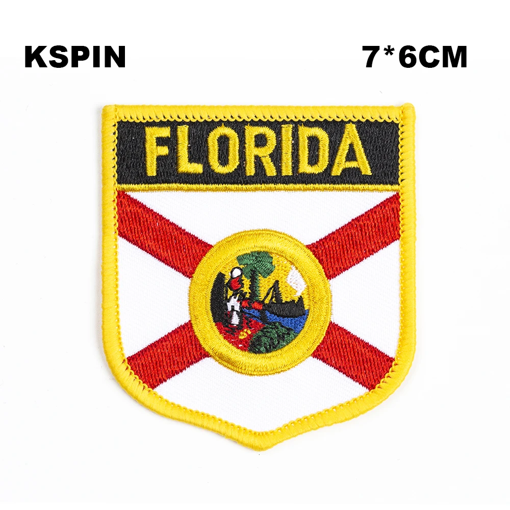 

U.S.A Florida State Iron On Badge Embroidered Clothes Badge For Clothing Stickers Garment 1pcs 6*7cm UPI-0215-S