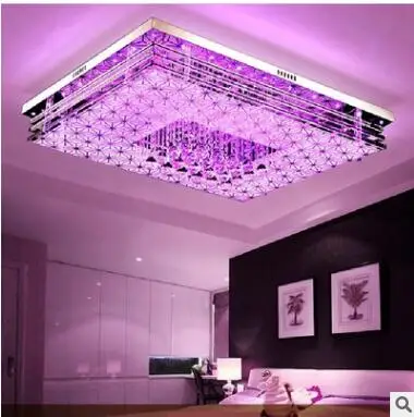 

LED living room lighting rectangular crystal lighting blue red modern simple ceiling lamp bedroom lamp study low voltage lamp