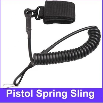 

Adjustable Tactical Pistol Hand Gun Sling Secure Spring Lanyard Hunting Outdoor Combat Gear rifle sling
