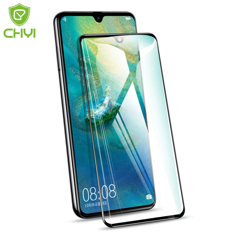 

CHYI Full glue Glass For Huawei Mate 20 Screen Protector Not block screen display 9H Toughened Oleophobic Coating Mate 20X glass