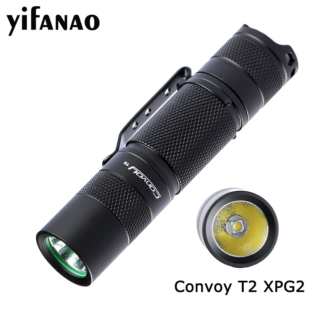 Convoy T2 CREE XPG2 светодиодный светильник, алюминиевый светильник, тактический фонарь, ночной Светильник ing 6500K 5000K 4200 K, белая лампа AA