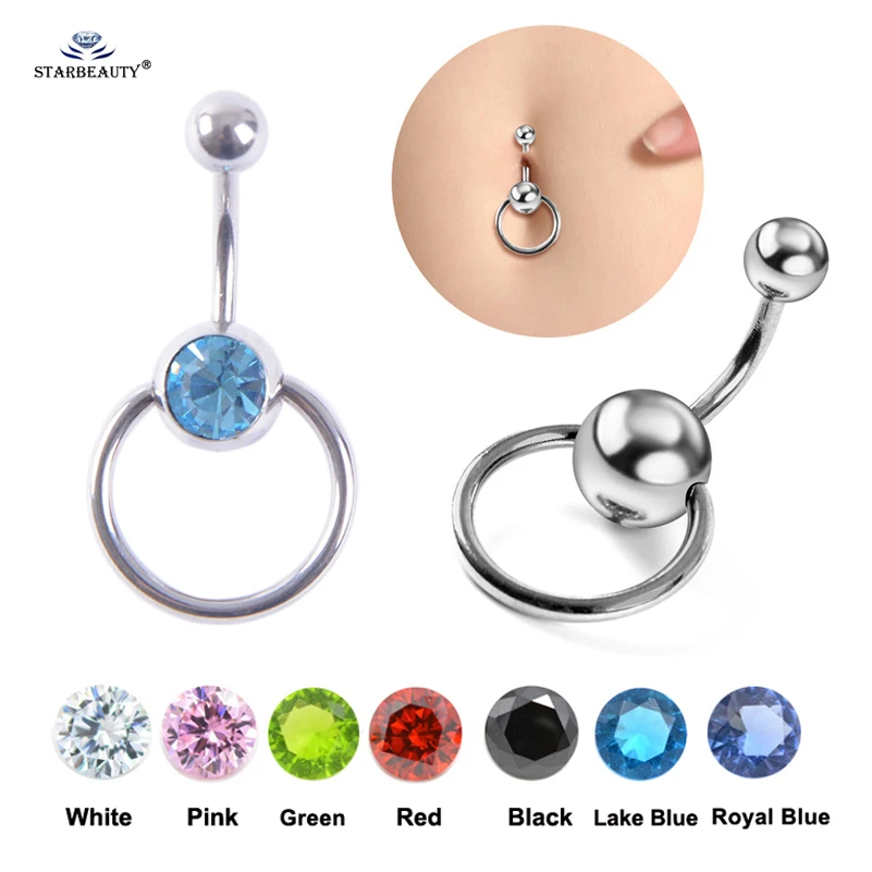 

1pc Round Crystal Ball Belly Piercing Ombligo Navel Piercing Belly Ring Stainlss Steel Belly Button Rings Earring Body Jewelry
