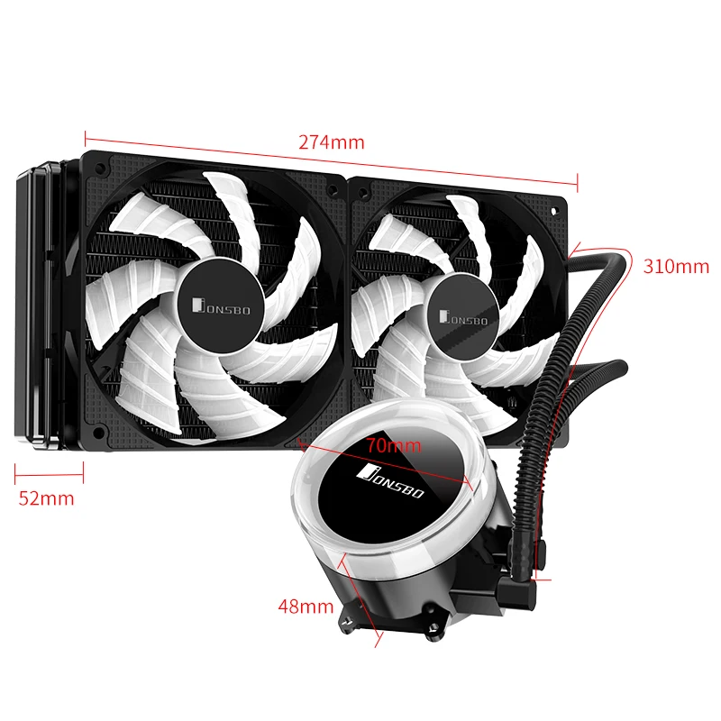 Jonsbo Tw2-240 501 Pc Cpu водяное охлаждение 4Pin Pwm интегрированный кулер водяного охлаждения для Lga 775/115X Intel Amd Ryzen Apu компьютера