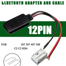 12PIN Bluetooth адаптер Aux кабель для peugeot 207 307 407 308 для Citroen C2 C3 RD4+ инструмент для установки автоаксессуаров запчасти