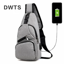 Новая сумка через плечо мужская зарядка спортивная мужская Usb нагрудная сумка для активного отдыха Диагональная Сумка модная дорожная Мужская нагрудная сумка