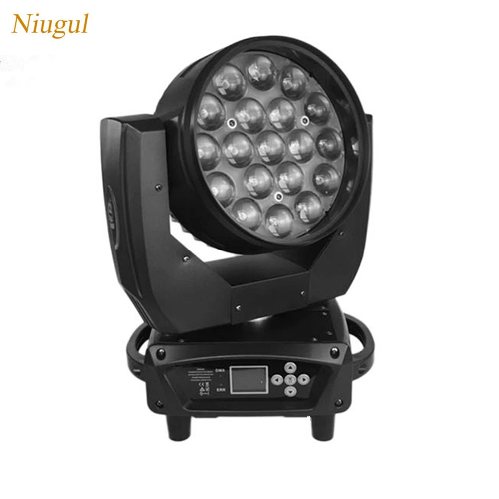 Светодиодный прожектор с движущейся головкой 19X15W DMX512 RGBW Цветной Прожектор