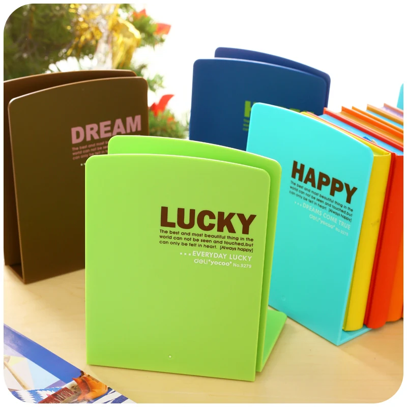 

Paperboat 2 Pcs/Set plastic colorful bookends cute book shelf book file holder for reading support Bookend books Stand