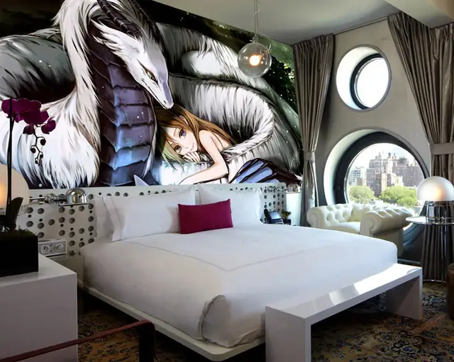 Us 17 54 35 Off Custom Fantasy Photo Wallpaper Girl And Dragon Wallpaper Art Wall Mural Cartoon Room Decor Bedroom Children Room Home Decoration In