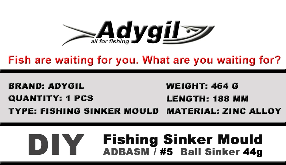Bola de Pesca Adygil Faça Você Mesmo Chumbador Molde Adbasm - 5 Bola 44g 6 Cavidades Mod. 1266790 2 adbasm #5 bola chumbador 44g 6 cavidades