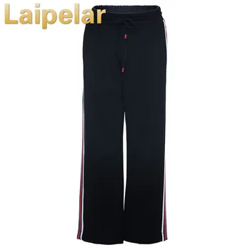 

Women Ankle Length Pants Fashion High Waist Ladies Wide Leg Pants Elastic Waist Stretchy Stripe Casual Pants Trousers Laipelar