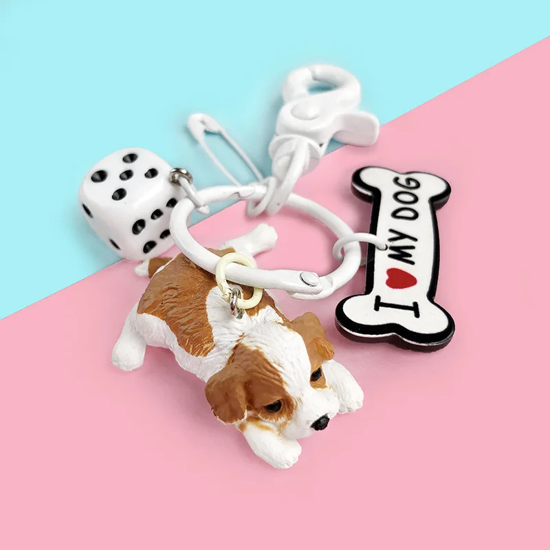 

New Fashion Keychains Cute Kawaii rabbi Mini dog Key Chain Ring Anime Keychain Creative Trinket Charm Women Girl Kids Keyring