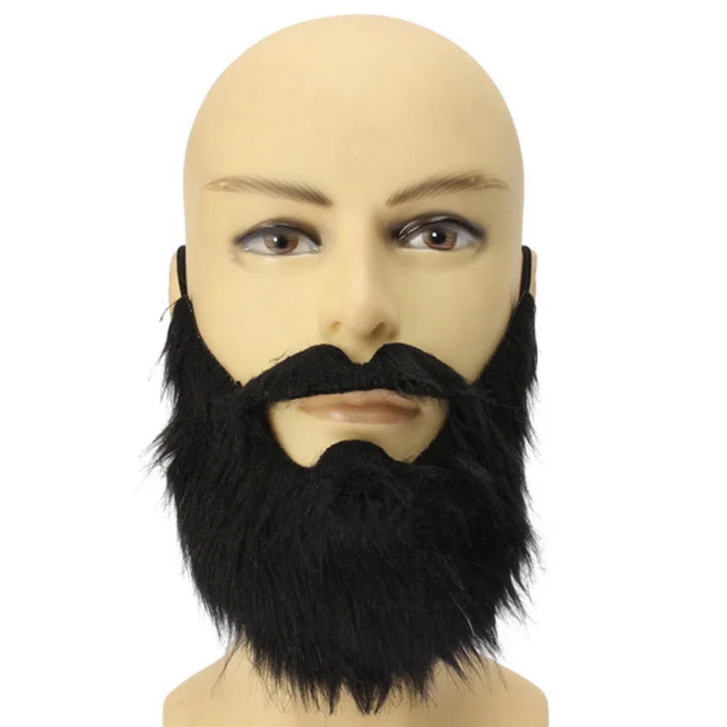 Fancy Dress Fake Beards Halloween Costume Party Moustache Black
