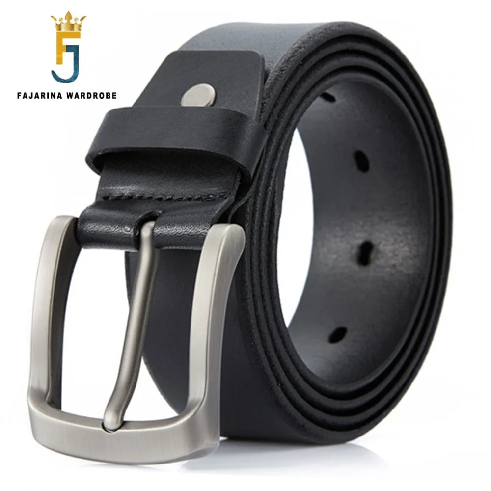 

FAJARINA Mens High Quality Genuine Leather Belts Retro Style Cow Skin Design Simple Pin Buckle Belt for Men 3.8cm Wide N17FJ257