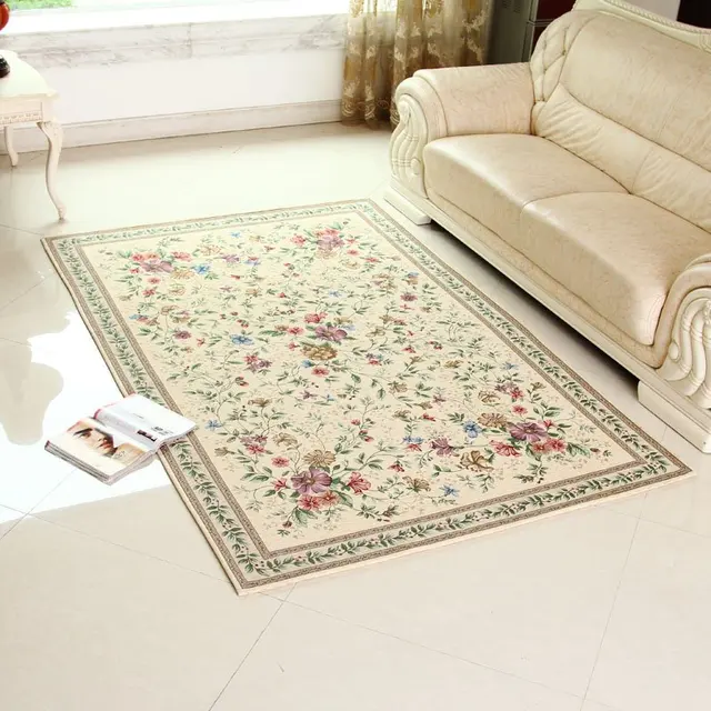 Classic Carpet European Country style Area Rug Chic Floral living room