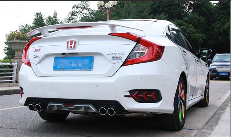 Для Honda 16 Civic Средства ухода за кожей комплект бампер задний губы задний спойлер для civic задний спойлер ABS задний бампер диффузор Бамперы для автомобиля протектор