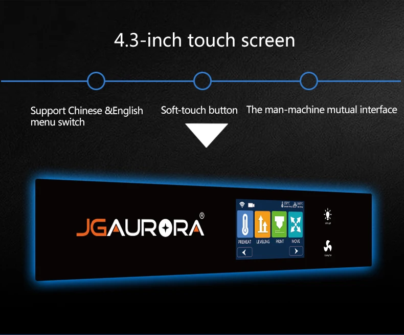 JGAURORA A8S FDM 3d принтер экстремально Высокая точность 4,3 ''lcd сенсорный экран большой размер сборки 350*350*300 мм 3D Drucker