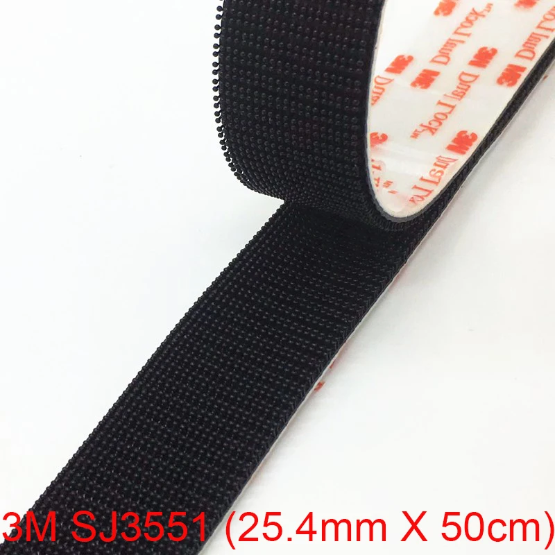 

3M SJ3551 Black Dual Lock Type 400 (25.4mm X 50cm) Mushroom Reclosable Fastener Tape Bacing VHB Adhesive Tape 3M Tape