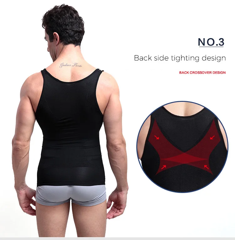 Slimming Underwear Body Shaper Men Corset Waist Cincher Vest Bodysuit Men Tummy Belly Waist Slim Shapewear faja hombre tshirt (18)