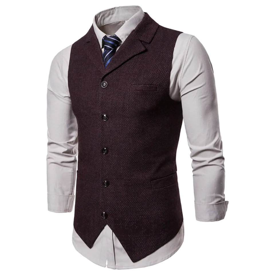 Riinr Wedding Dress High-quality Goods Cotton Men's Fashion Design Suit Vest Grey Black High-end Men's Business Casual Suit Vest