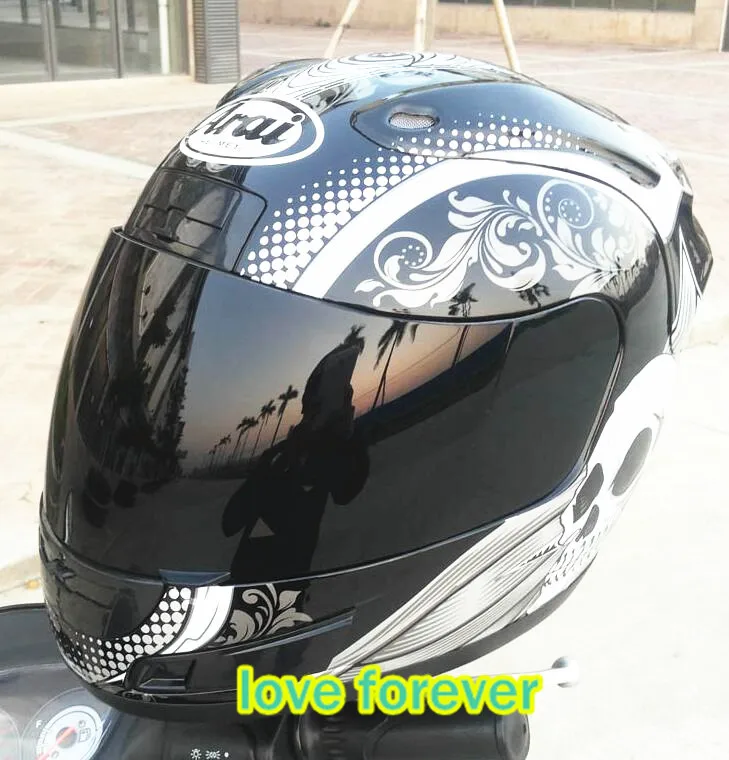 snake flower Motorcycle helmet full face arai run motorcycle helmets skull head remove lining keep warm