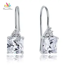 Pavo real Estrella Cuelga Gota de Plata de Ley 925 Pendientes de Novia de La Boda Creado Diamond Joyería CFE8092