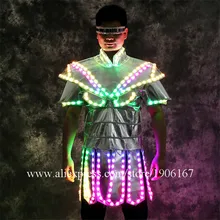 Оптовая Продажа Новый дизайн rgb led костюмы LED робот красочные led костюм производительность Танцы show Бальные LED одежда