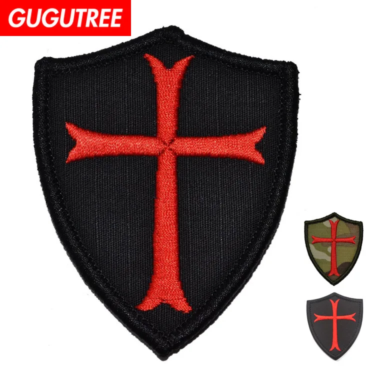 

GUGUTREE embroidery HOOK&LOOP Knight Templar patches Crusades patches badges applique patches for clothing AD-93
