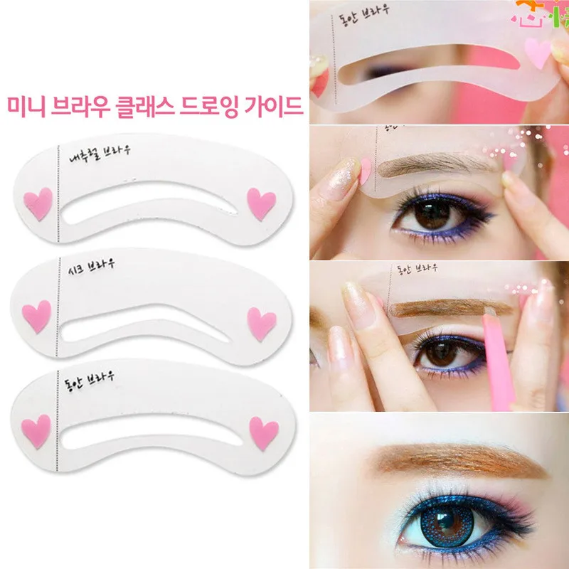 

3Pcs/Set Eyebrow Card Grooming Stencil Kit Shaping DIY Beauty Eyebrow Template Make Up Tool Hot Sale