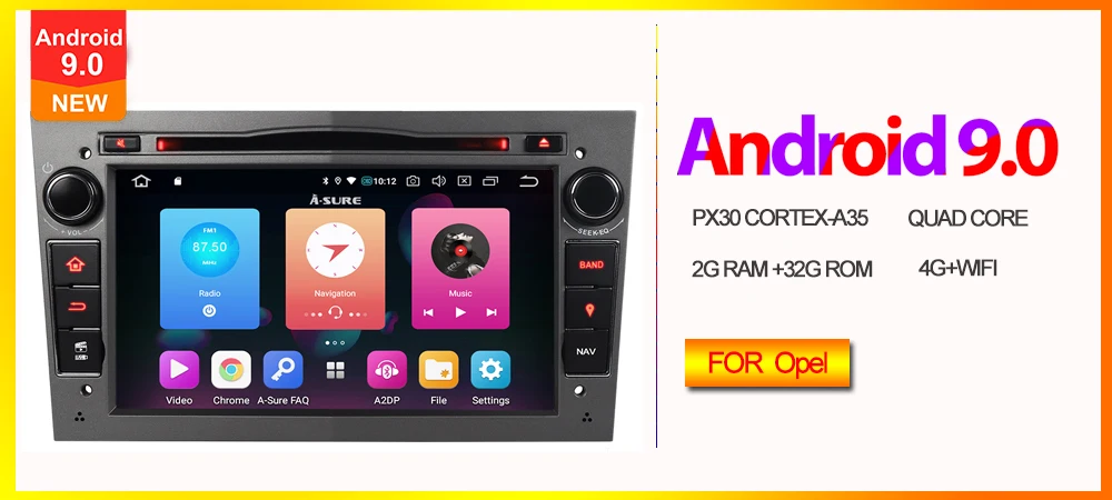Top A-Sure 2 Din Android 8.1 Car Auto Radio GPS DVD Navigation For Vauxhall Opel Astra H G J Vectra Antara Zafira Corsa DAB 4G WIFI 0