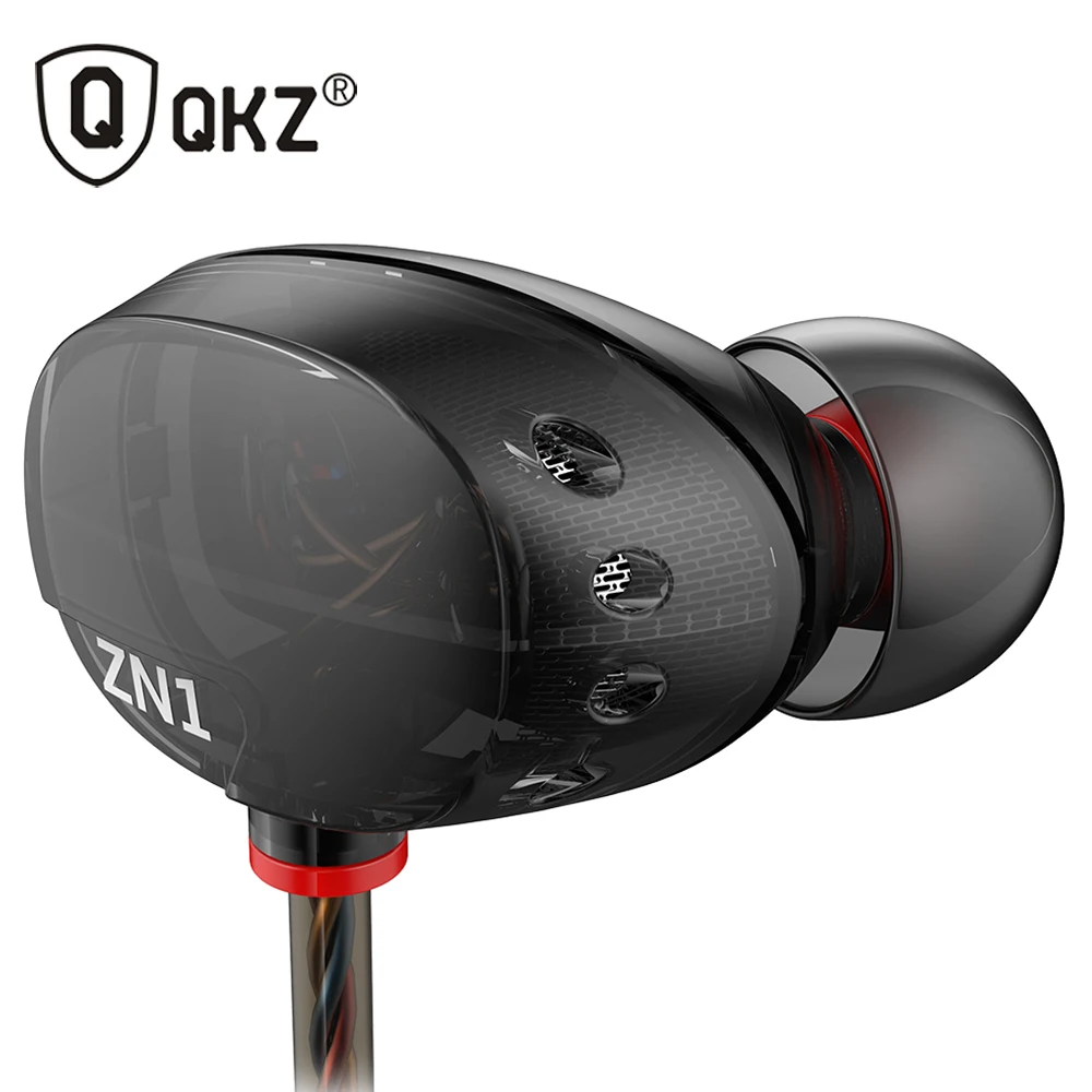 QKZ ZN1 Dual Driver Earphones and Headset mini Extra Bass Turbo Wide Sound Field Earphone fone de ouvido auriculares audifonos