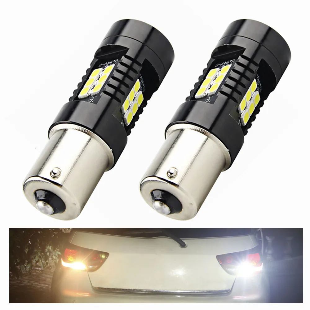 Goedkoop 2X P21W LED 1156 BA15S Auto LED Lampen Auto Lichten 1200LM Richtingaanwijzer Reverse Brake Light R5W 3030 LEDs 12 v 24 v Automobiles Lamp