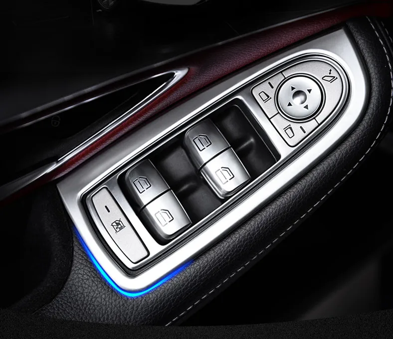 

4 PCS Car Window Lift Button Cover Trim Frame for Mercedes Benz Car accessories C Class W205 GLC 260 Car Styling