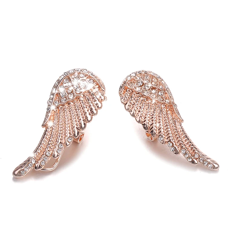 Крылья ангела серьги гвоздики Brincos для женщин модные украшения розового золота вечерние свадьбу oorbellen - Окраска металла: gold